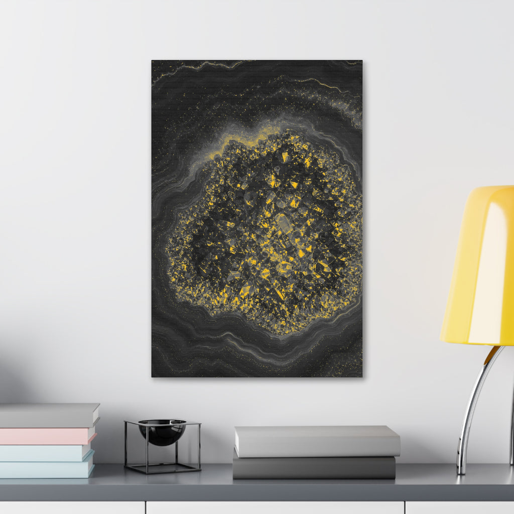 Geode Core - Mono Gold Spark Glossy Canvas