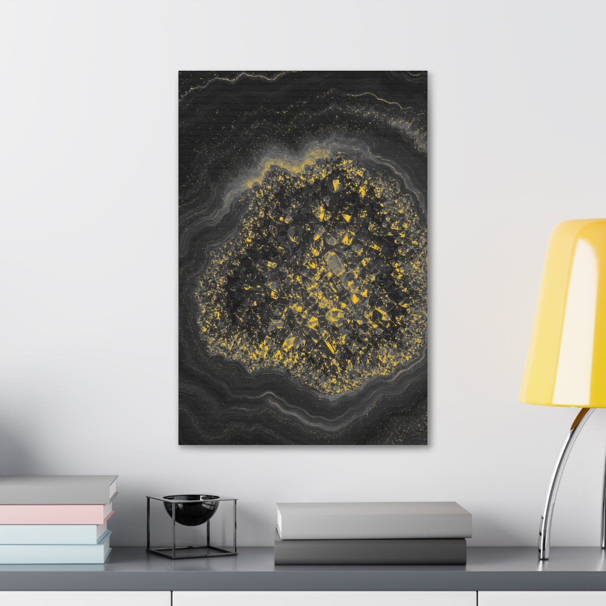 Geode Core - Mono Gold Spark Glossy Canvas