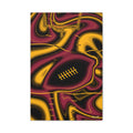 Cardinal Red, Black & Gold Trippy Football Canvas