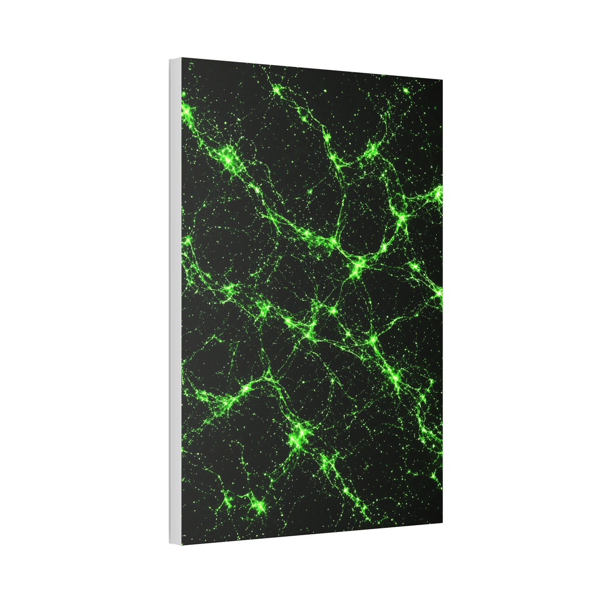 Neon Mycelium - Toxic Lime Glossy Canvas