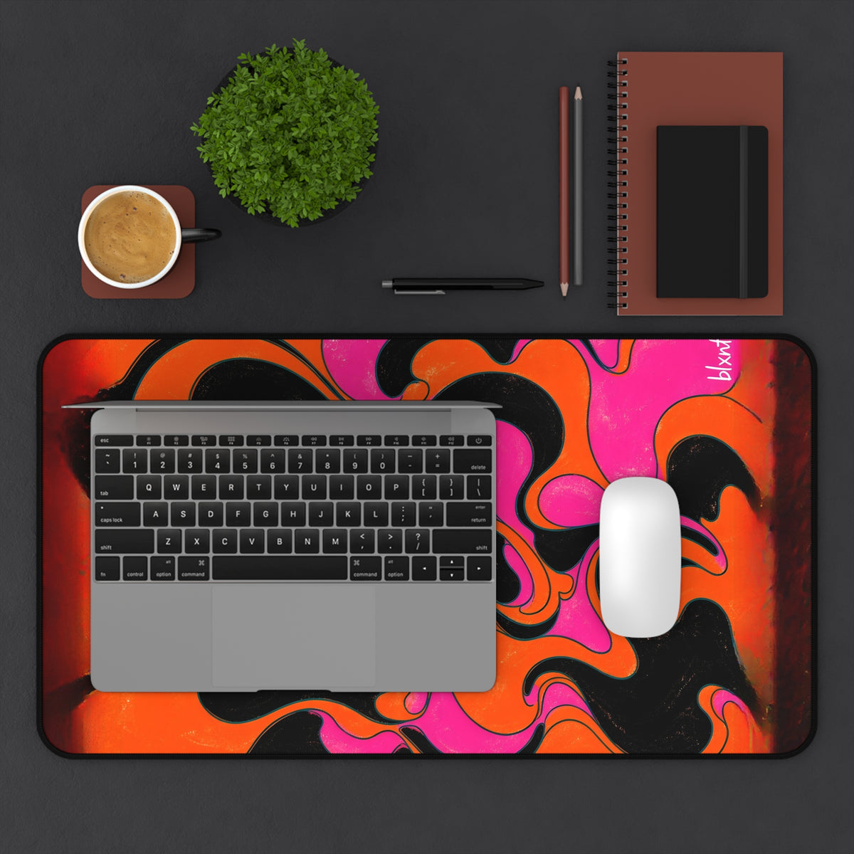 Fillmore Flow - Neon Orange & Magenta Desk Mat