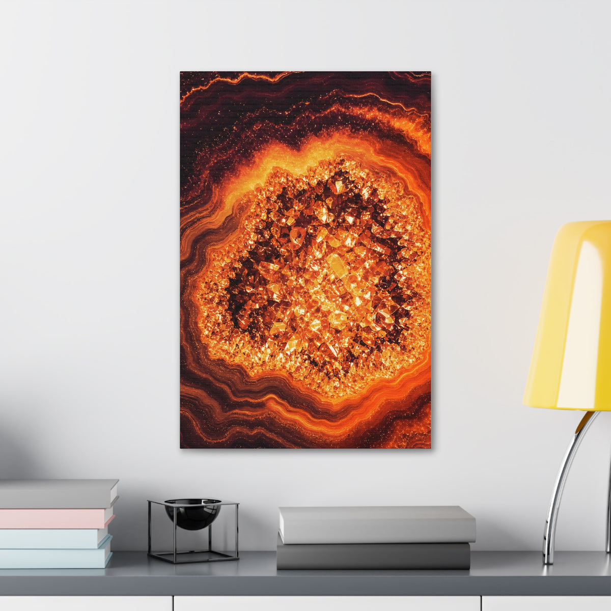 Geode Core - Molten Lava Glossy Canvas
