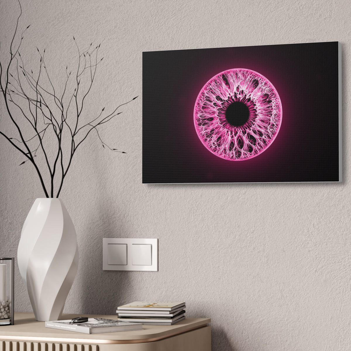 BLXNTT Iris – Lace Web Neon Pink Glossy Canvas