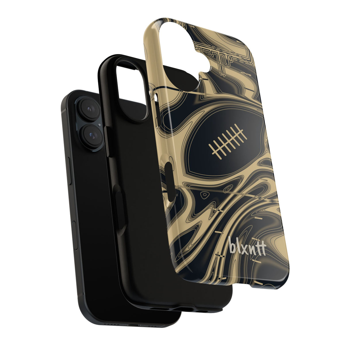 Old Gold & Black Trippy Football Phone Case