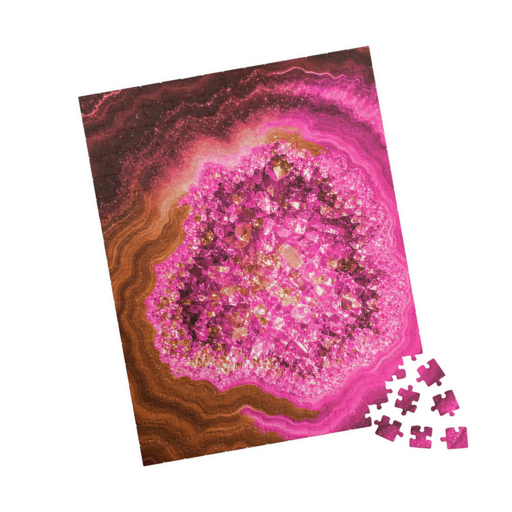 Geode Core - Terracotta Neon Jigsaw Puzzle