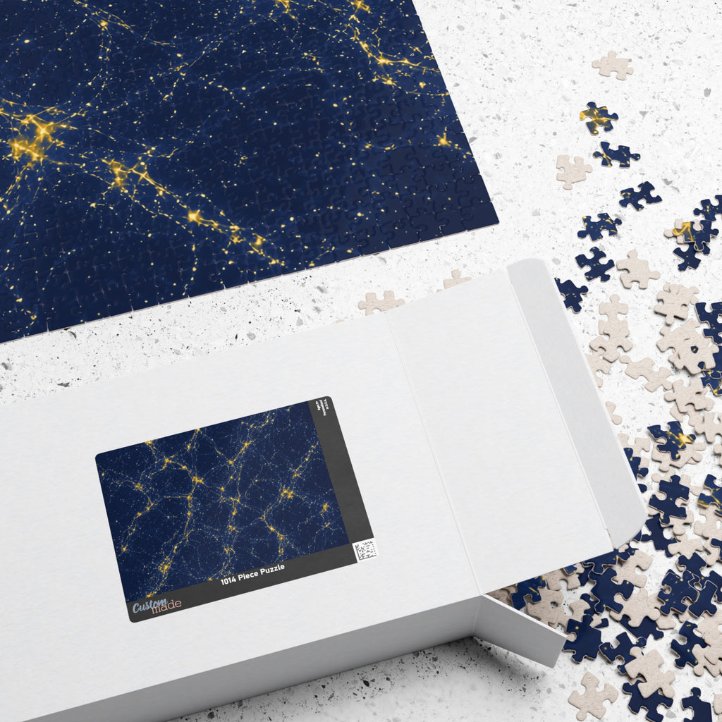 Neon Mycelium - Mustard Navy Jigsaw Puzzle