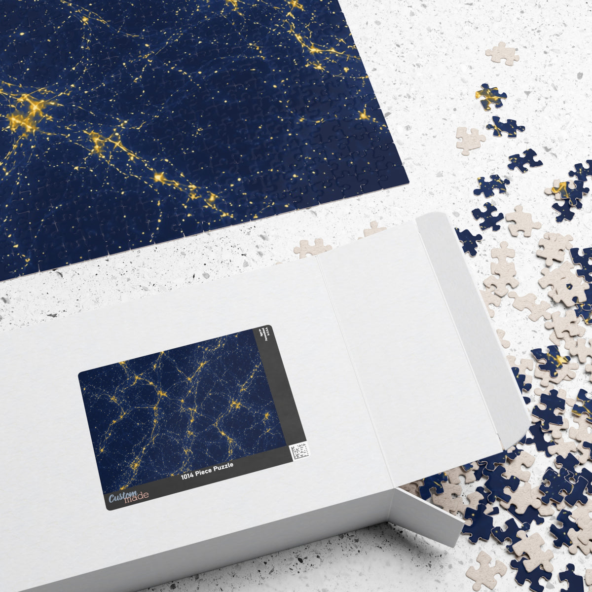 Neon Mycelium - Mustard Navy Jigsaw Puzzle