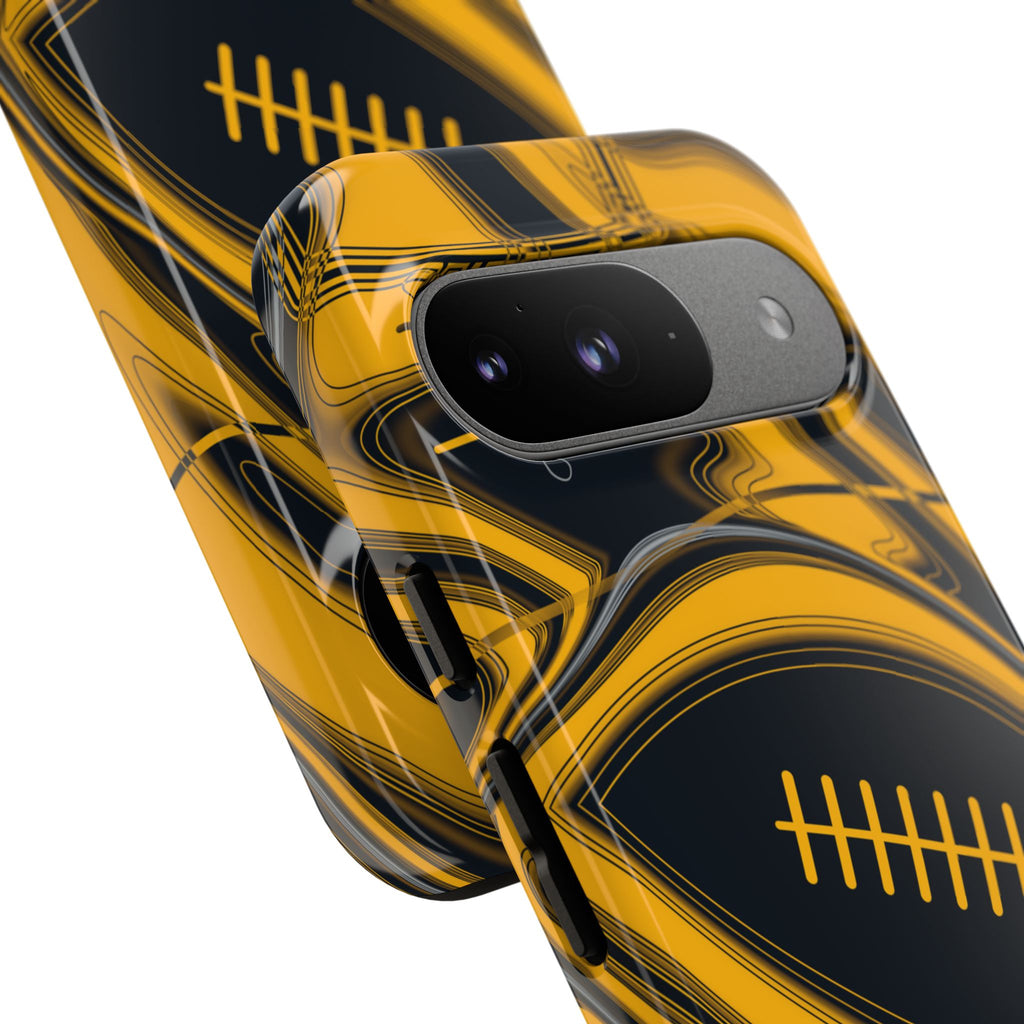 Black & Gold Trippy Football Phone Case