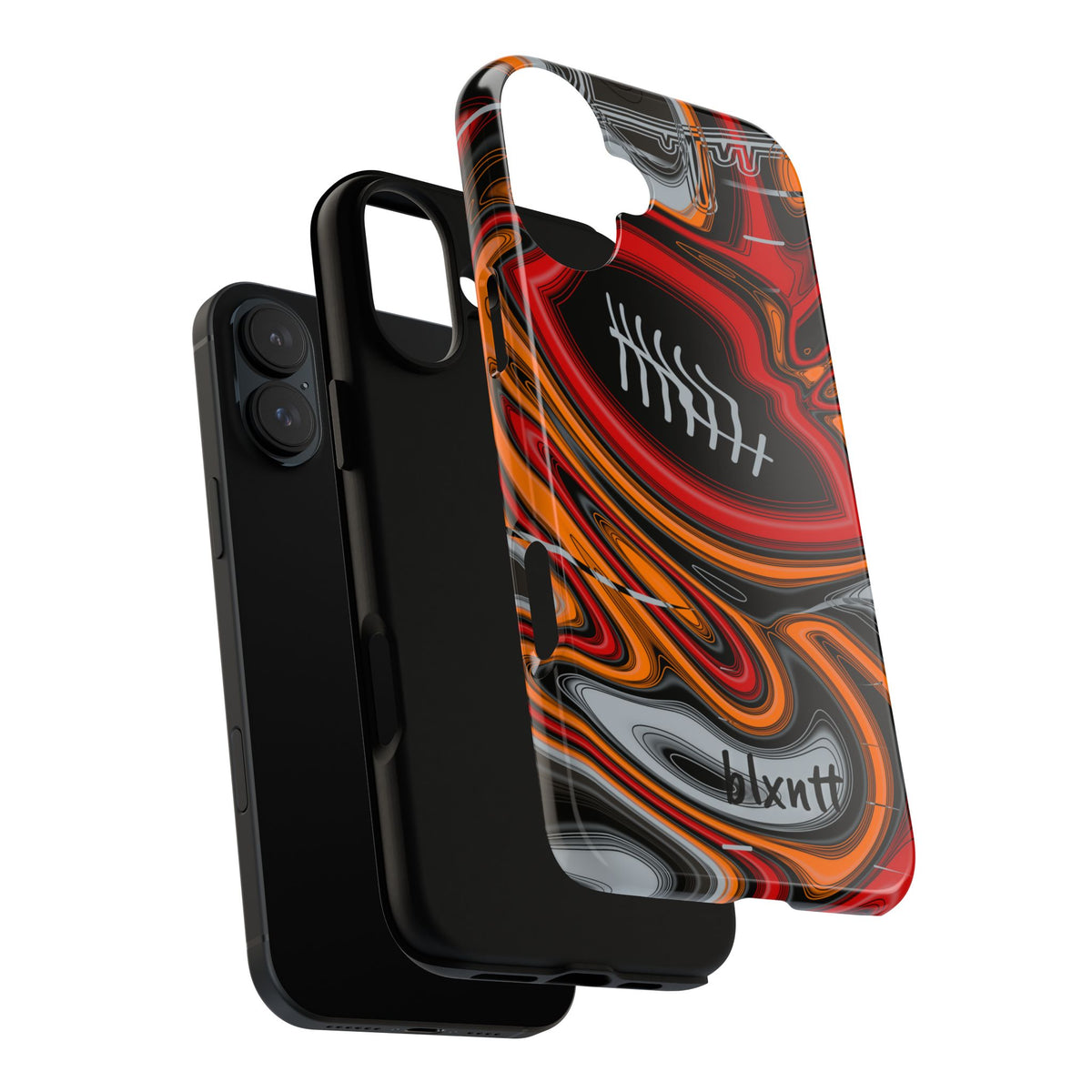 Red, Orange & Pewter Trippy Football Phone Case