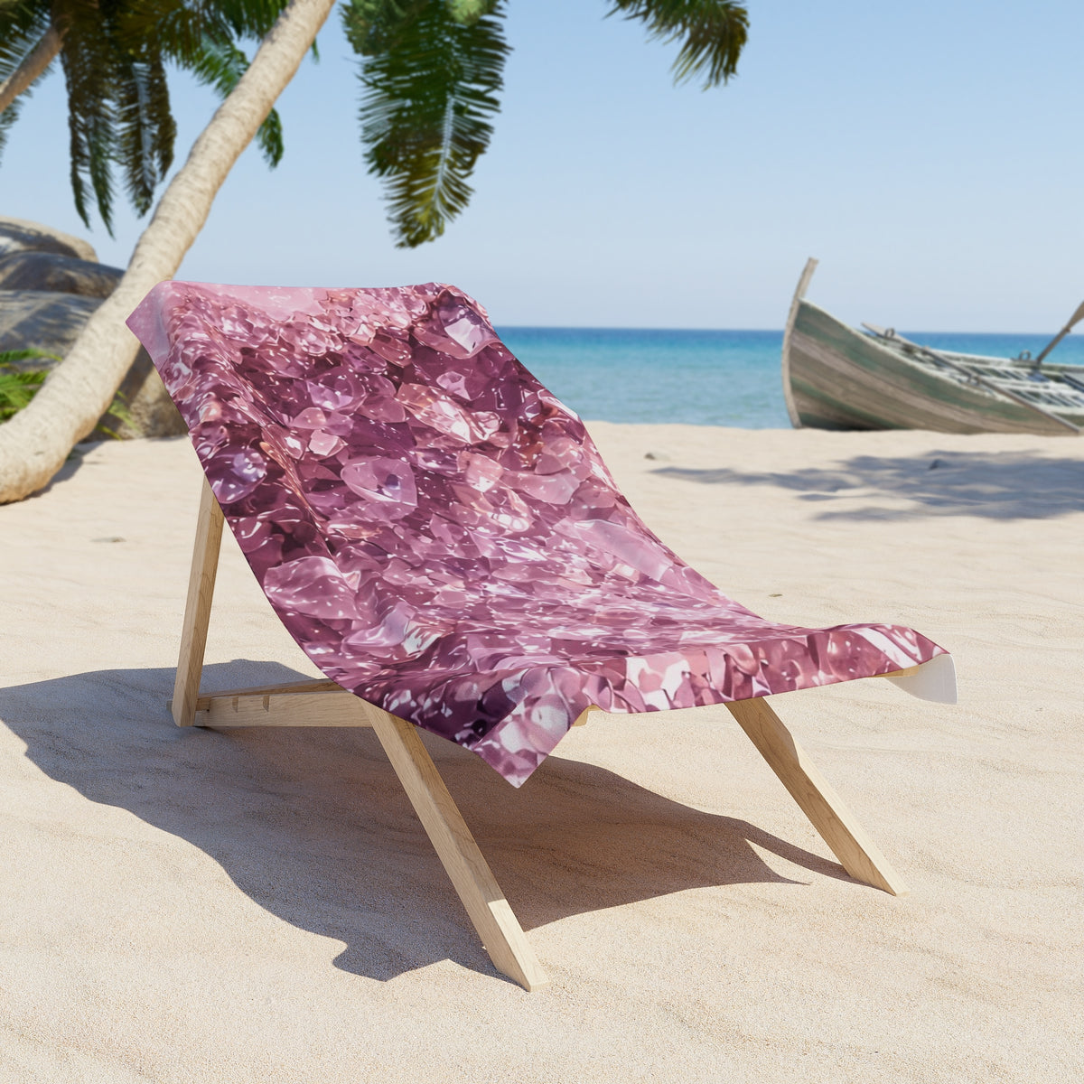 Geode Core - Rose Quartz Beach Towel