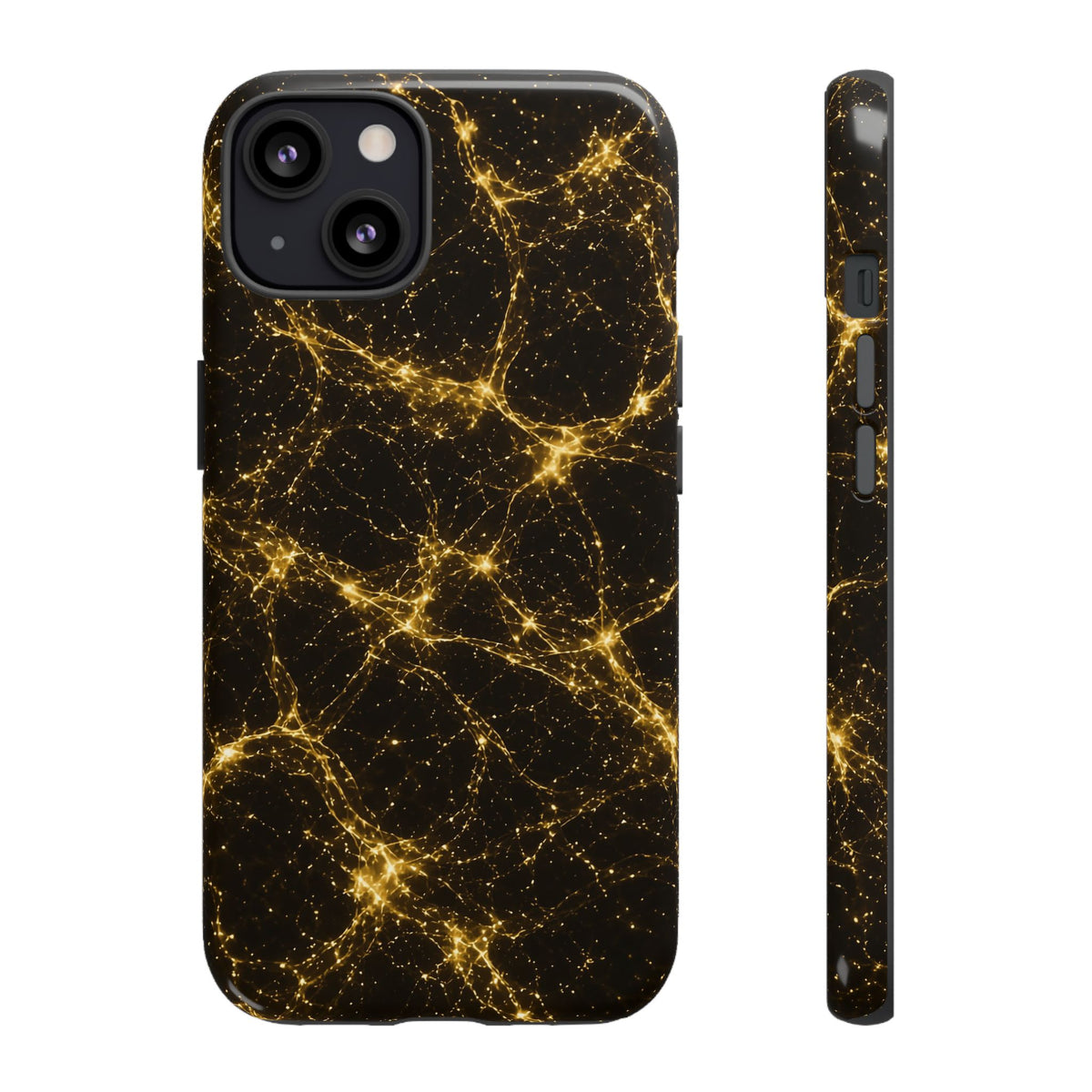 Neon Mycelium - Gold Filigree Phone Case