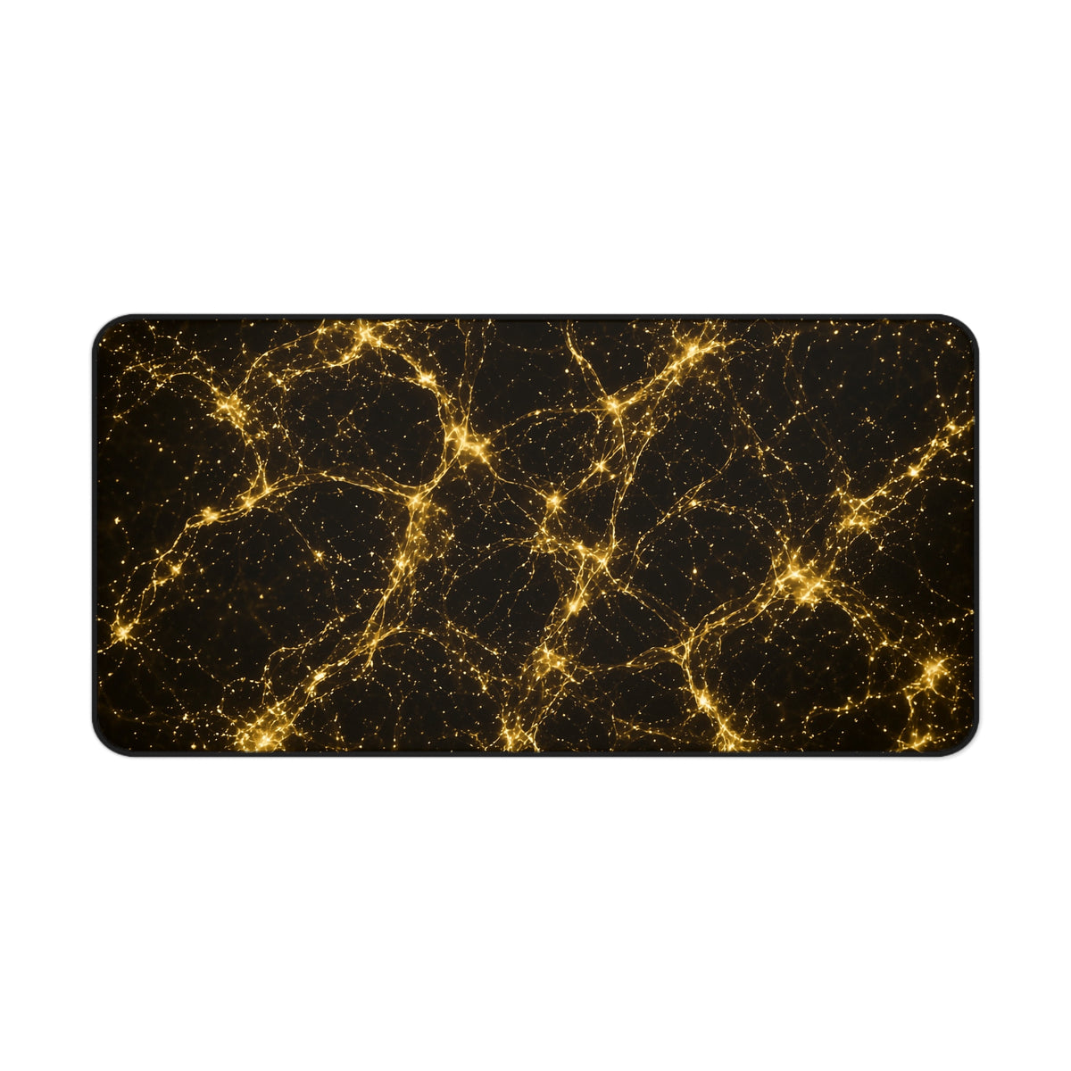 Neon Mycelium - Gold Filigree Desk Mat