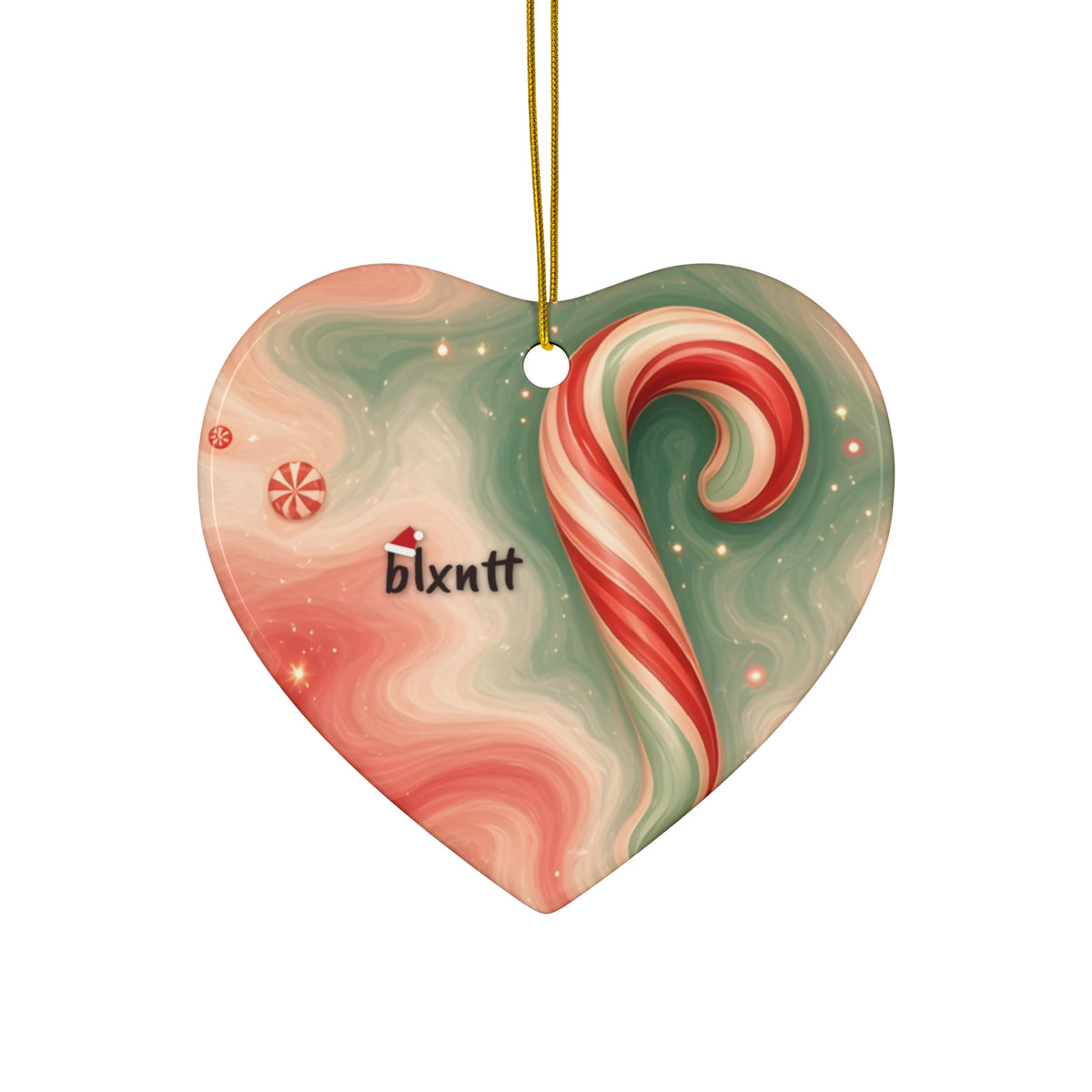 Candy Cane Trippy Christmas Ornament
