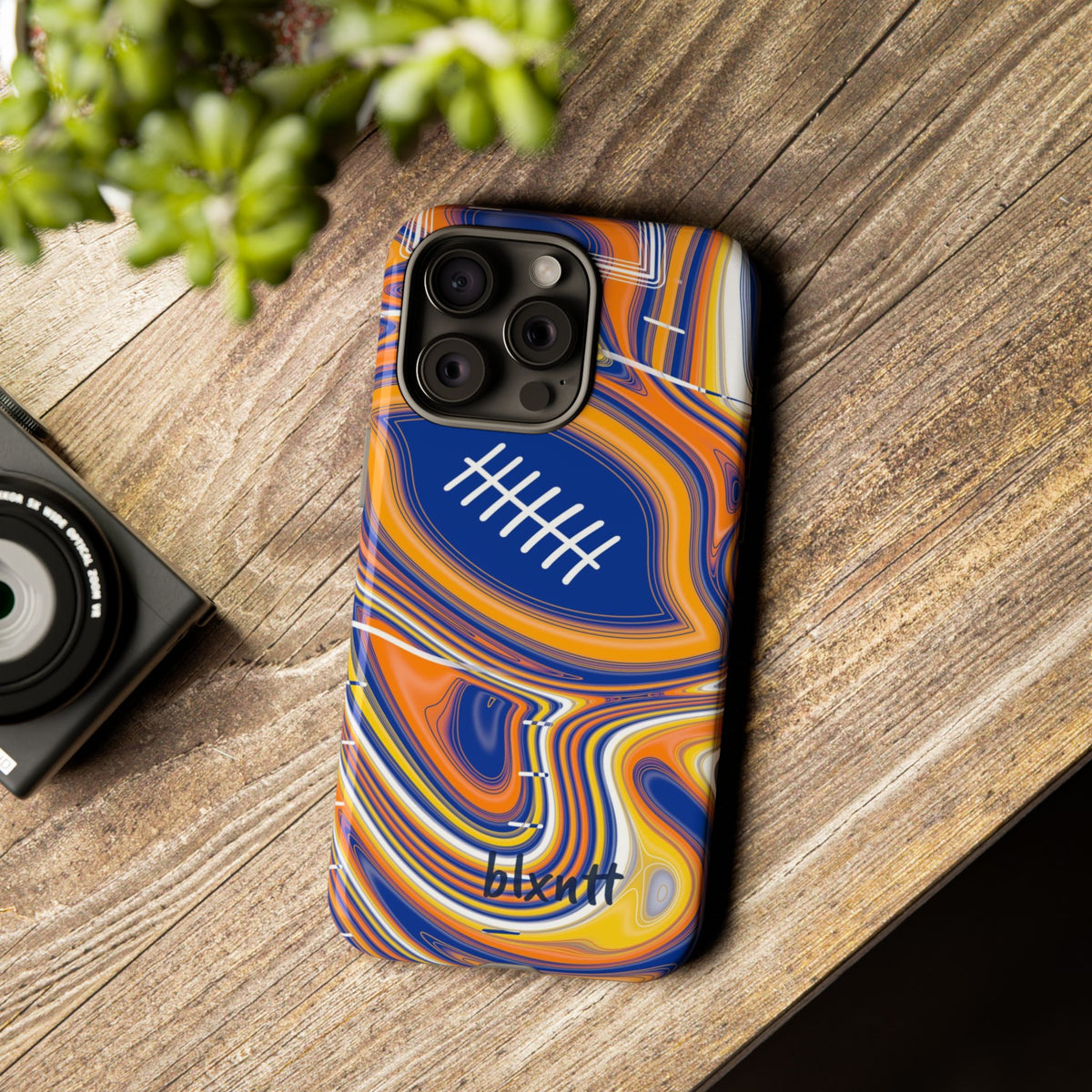 Royal Blue & Yellow Trippy Football Phone Case