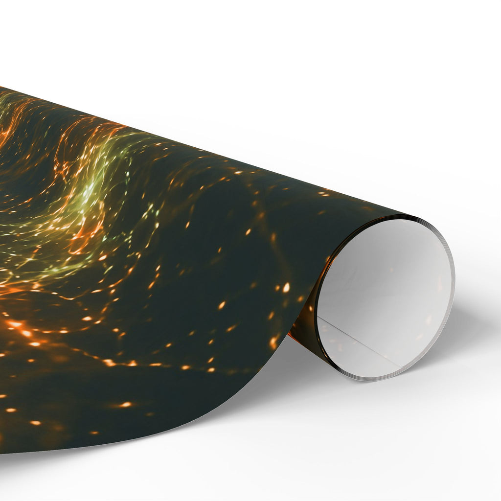 Neon Mycelium - Electric Tangerine Teal Wrapping Paper
