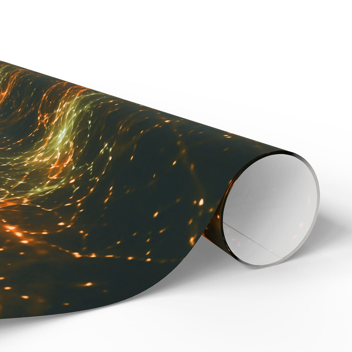 Neon Mycelium - Electric Tangerine Teal Wrapping Paper