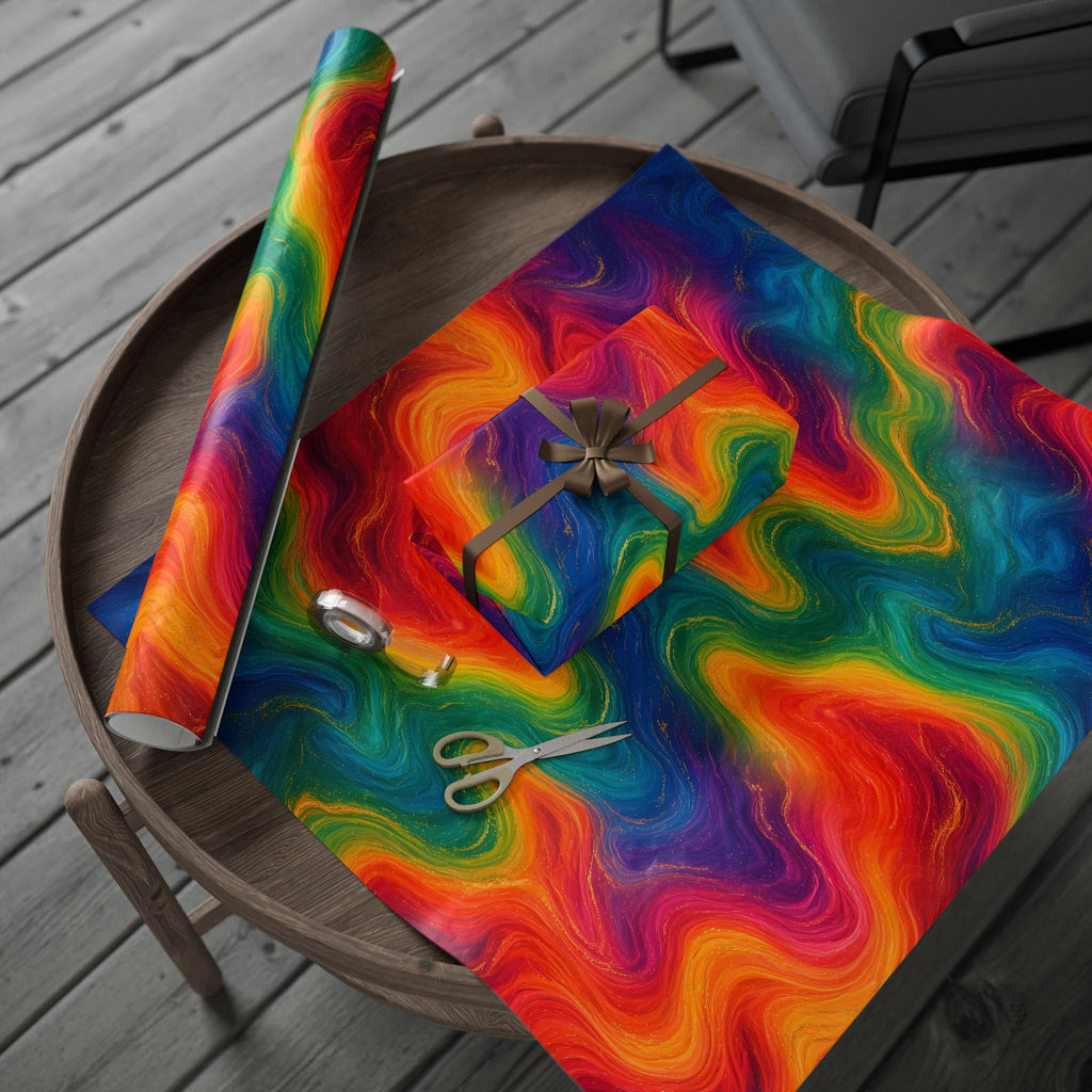 Rainbow Marble Wrapping Paper