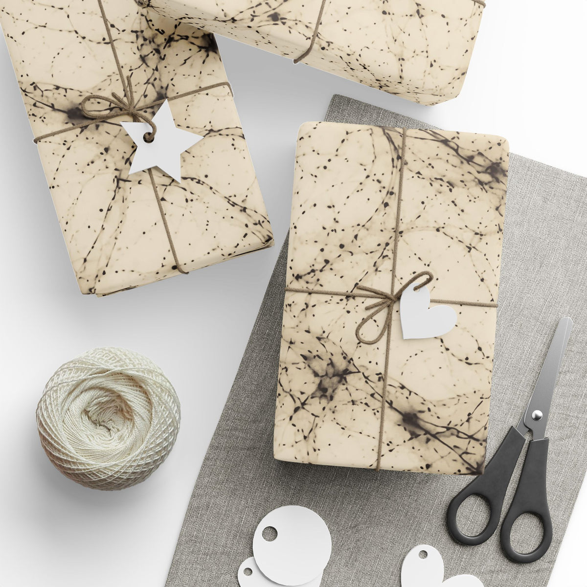 Neon Mycelium - Ink on Paper Wrapping Paper