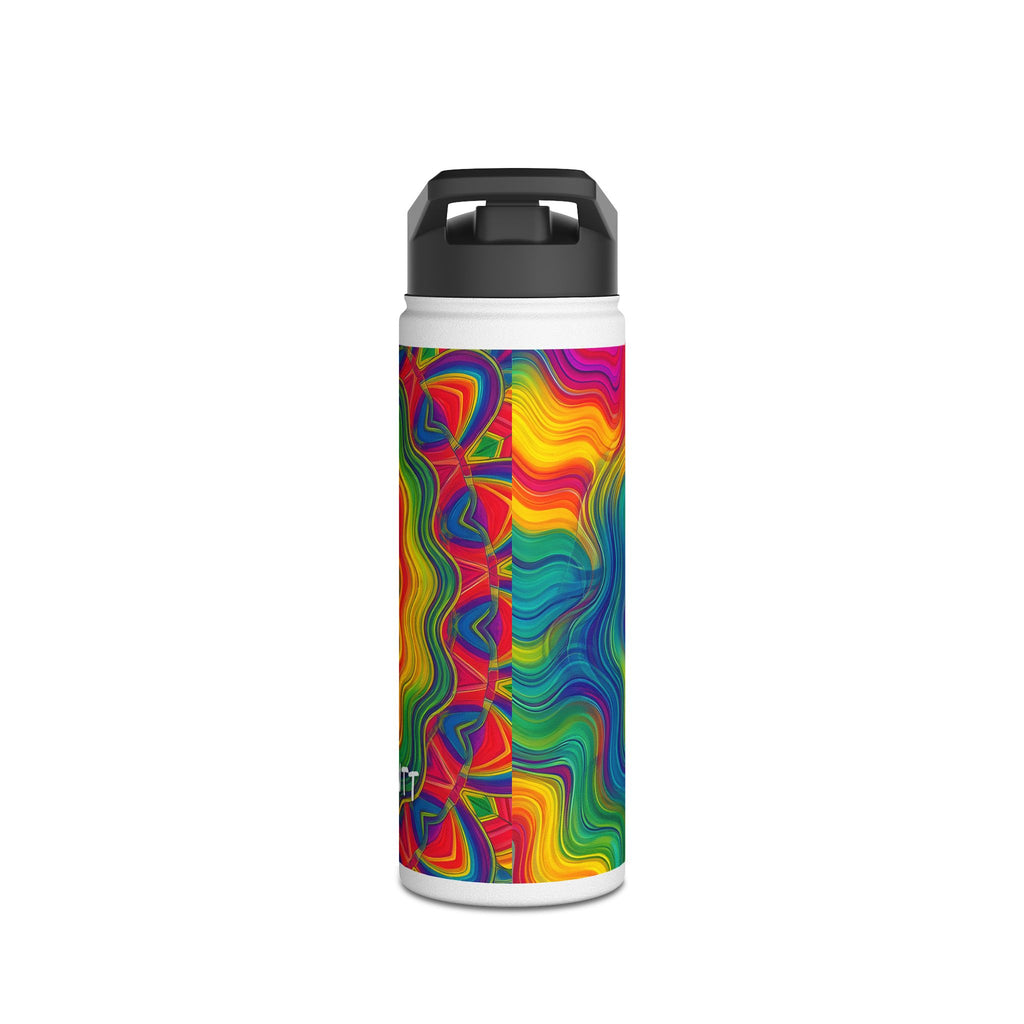 Hypnotic Rainbow Ripple Water Bottle