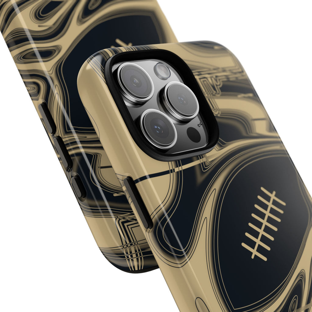Old Gold & Black Trippy Football Phone Case