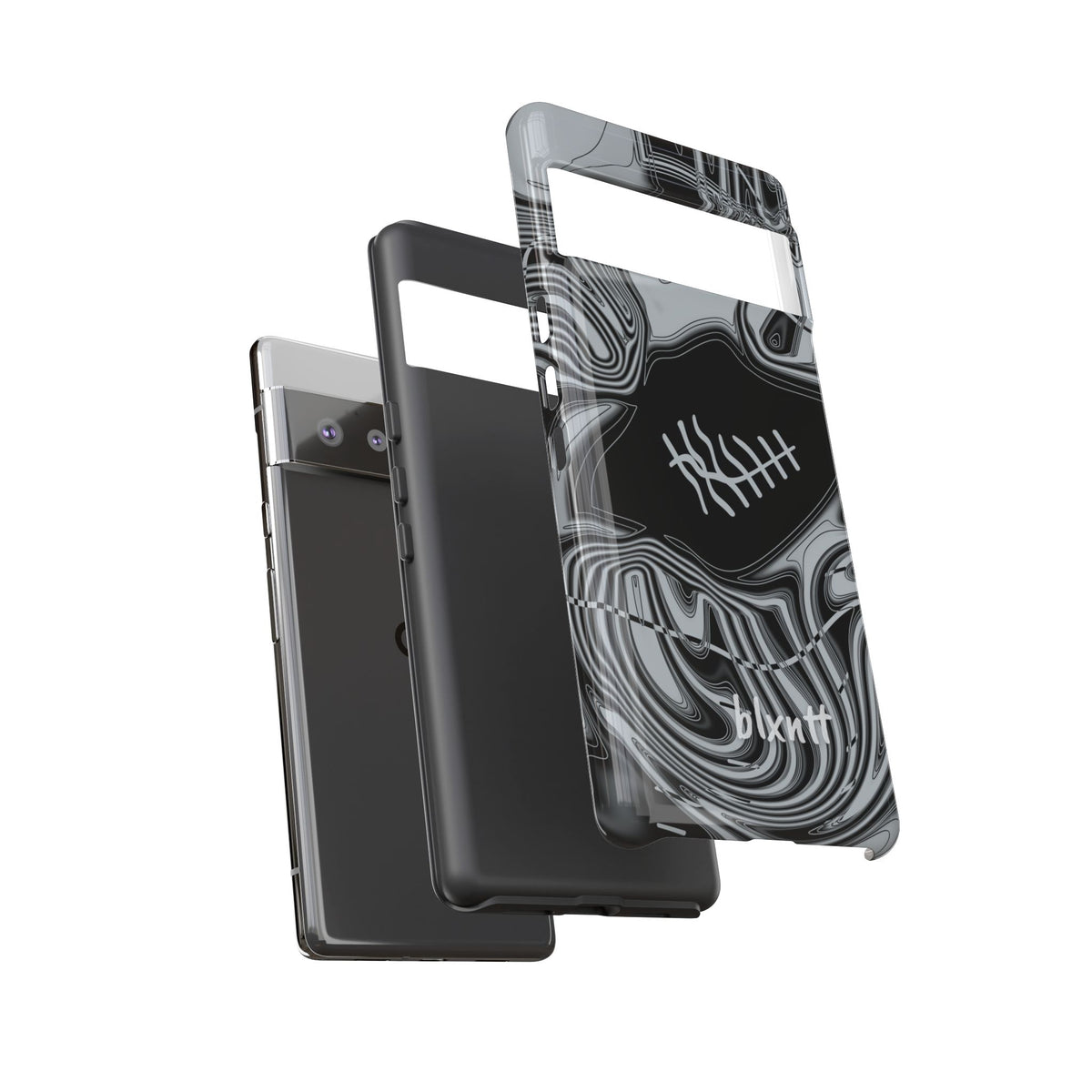 Black & Silver Trippy Football Phone Case