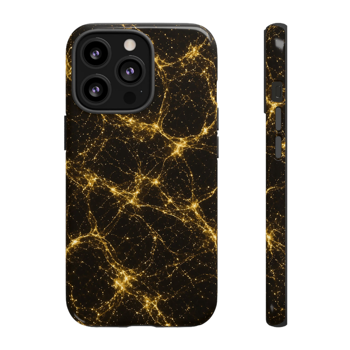 Neon Mycelium - Gold Filigree Phone Case