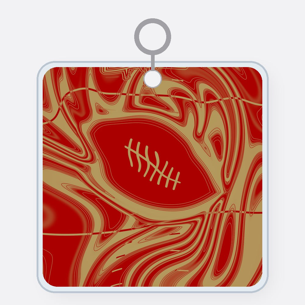Scarlet & Gold Trippy Football Acrylic Keychain
