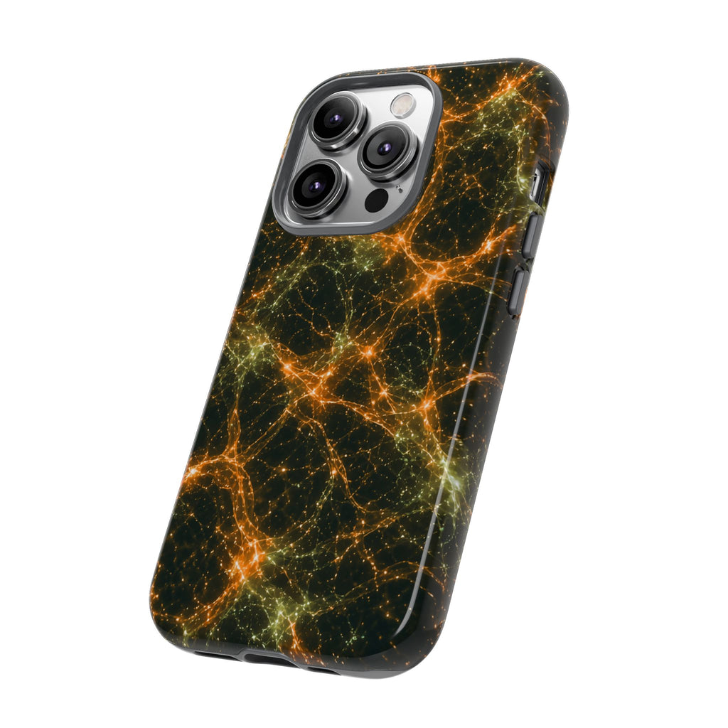 Neon Mycelium - Electric Tangerine Teal Phone Case