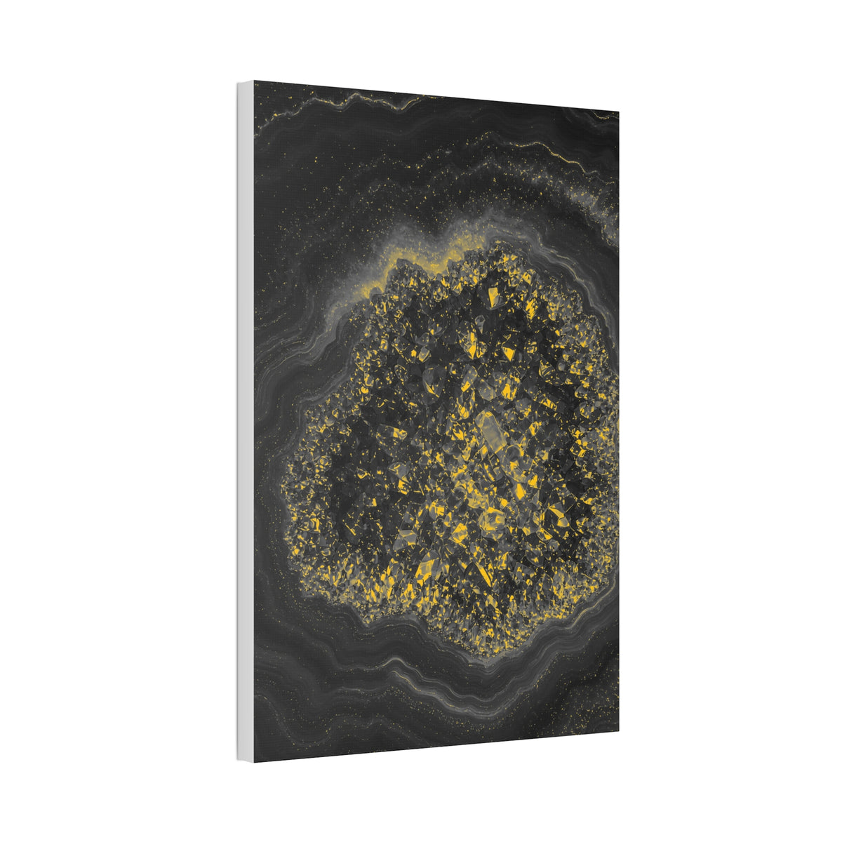 Geode Core - Mono Gold Spark Glossy Canvas
