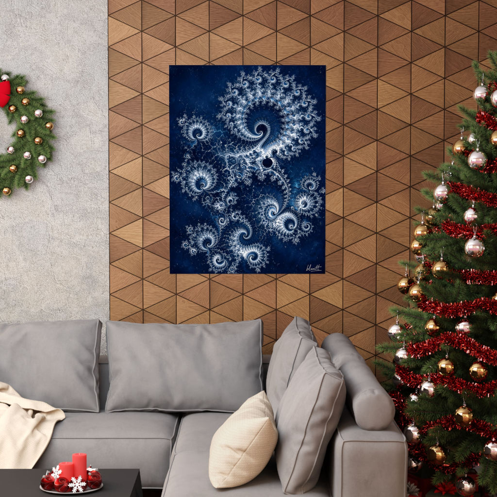 Copper Infinity - Ice Blue & Silver Poster