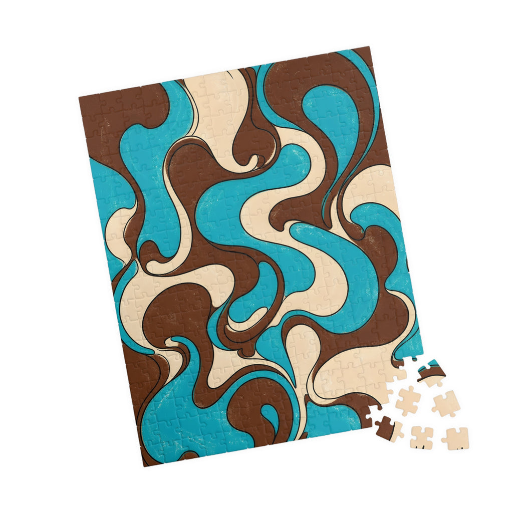 Fillmore Flow - Turquoise & Chocolate Jigsaw Puzzle