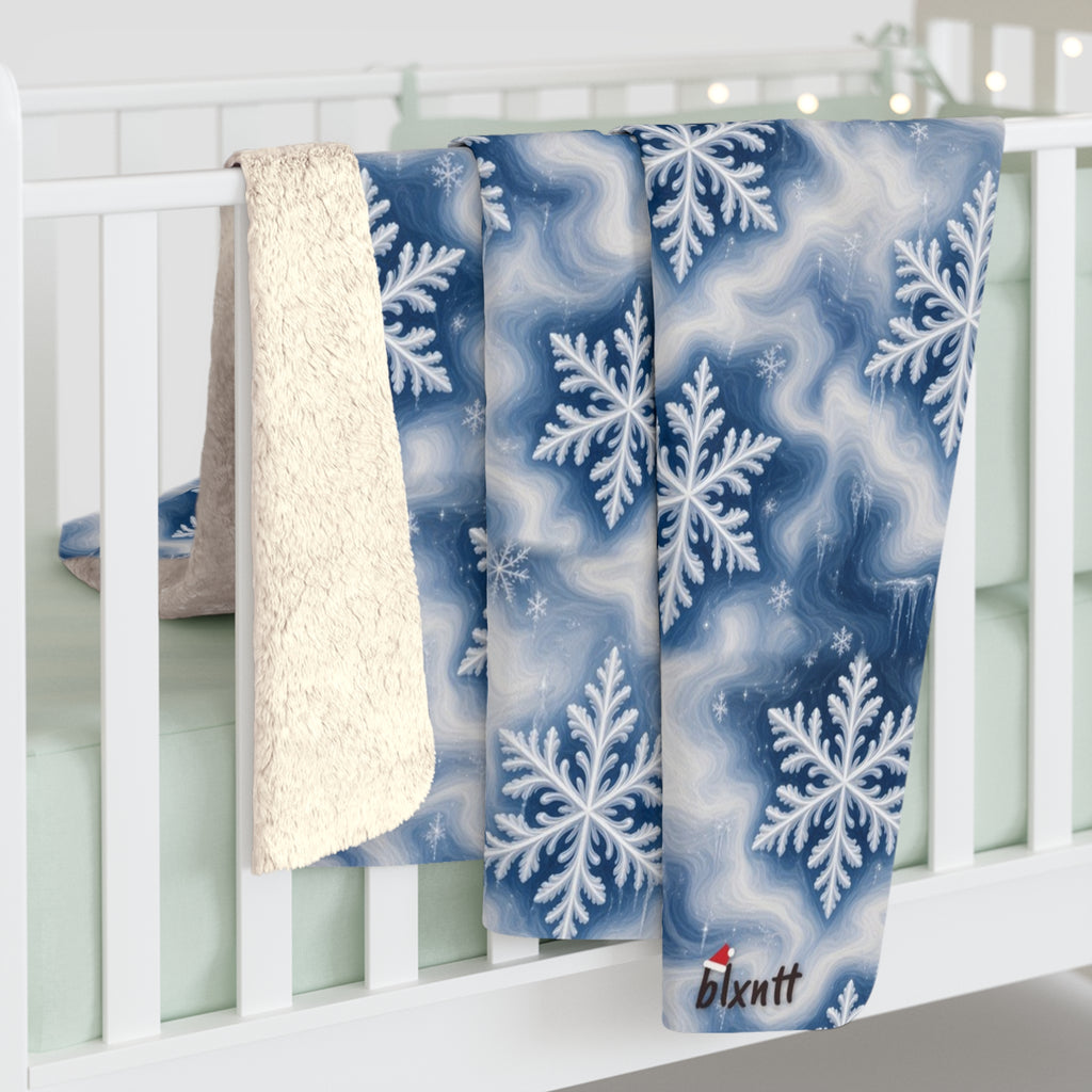 Snowflake Trippy Christmas Sherpa Blanket