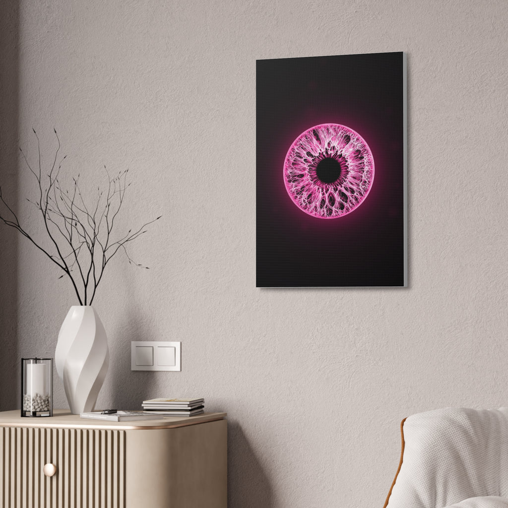 BLXNTT Iris – Lace Web Neon Pink Glossy Canvas