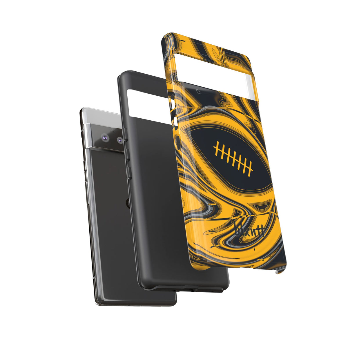 Black & Gold Trippy Football Phone Case