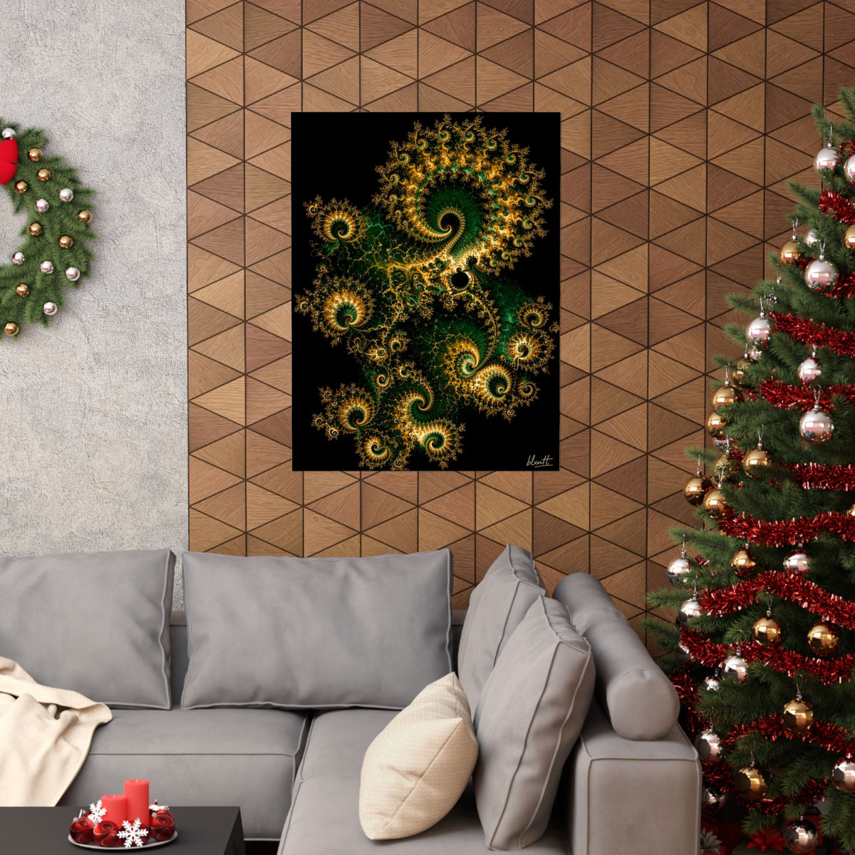 Copper Infinity - Emerald & Gold Poster