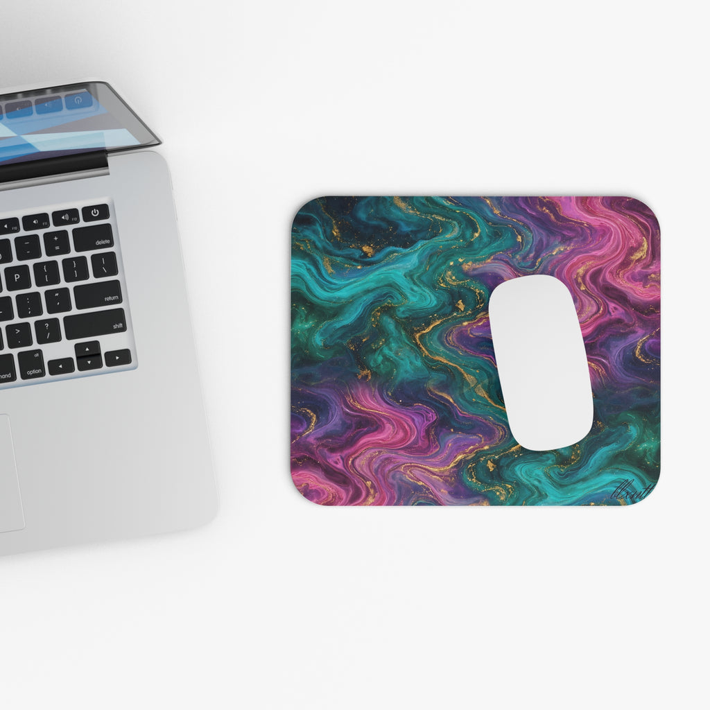 Aurora Marble Mouse Pad