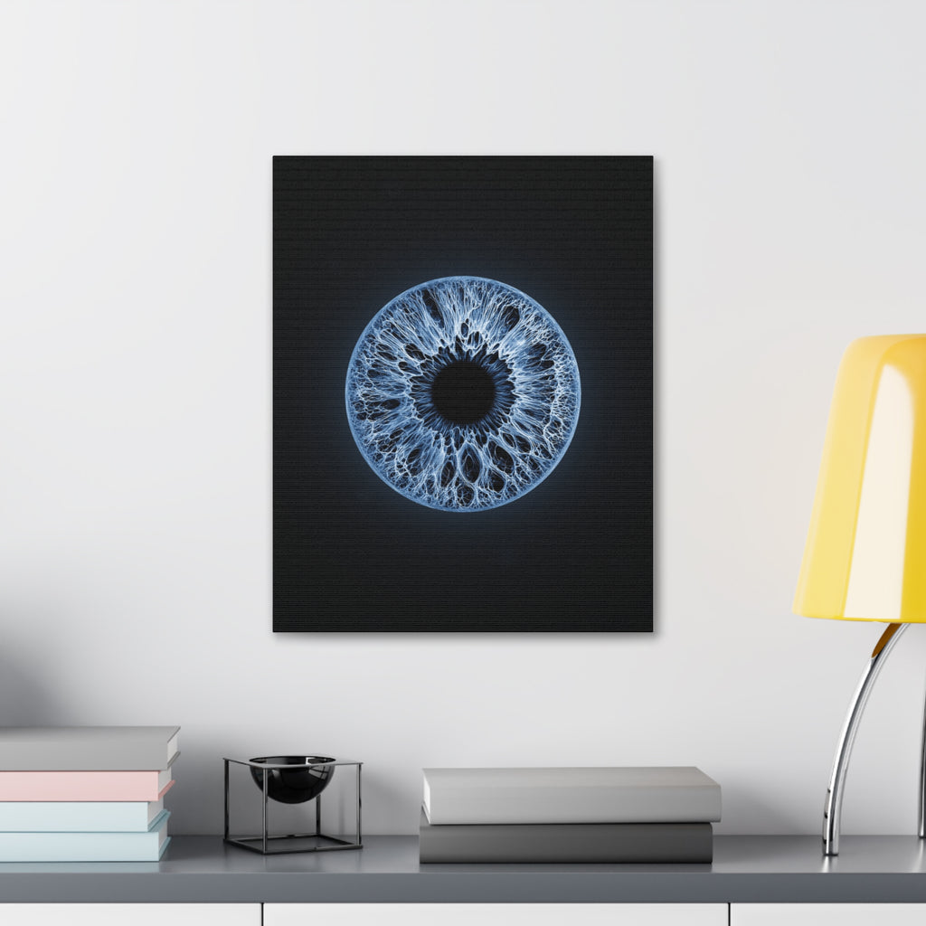 BLXNTT Iris – Lace Web Blue Glossy Canvas