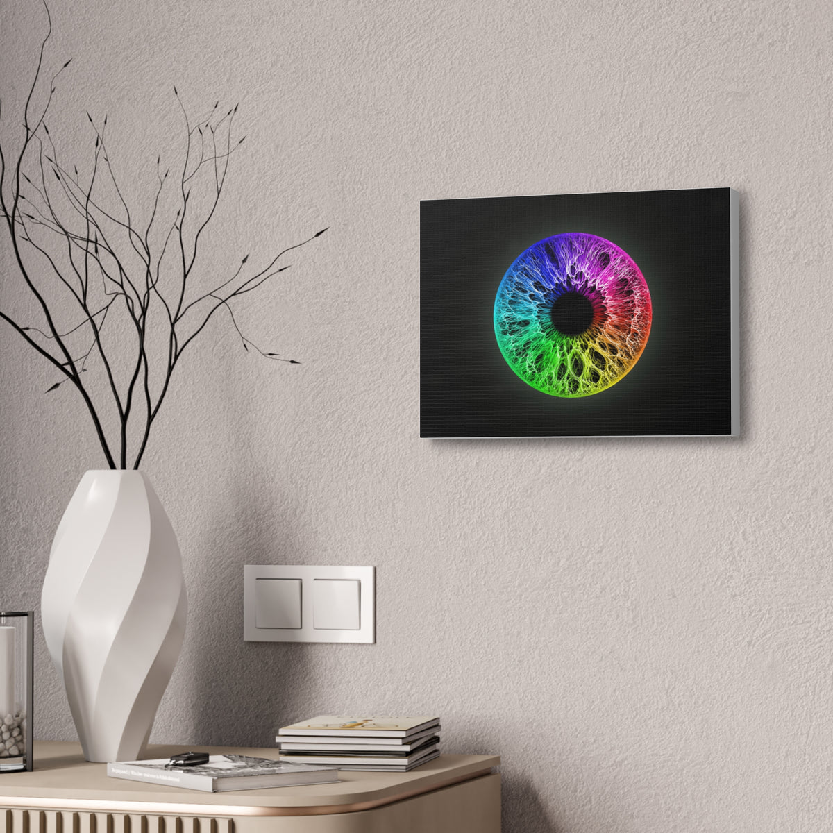 BLXNTT Iris – Lace Web Rainbow Sectors Glossy Canvas