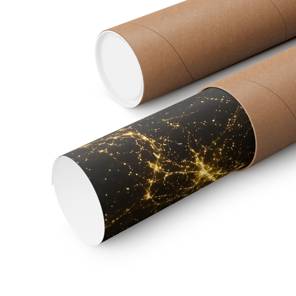 Neon Mycelium - Gold Filigree Poster