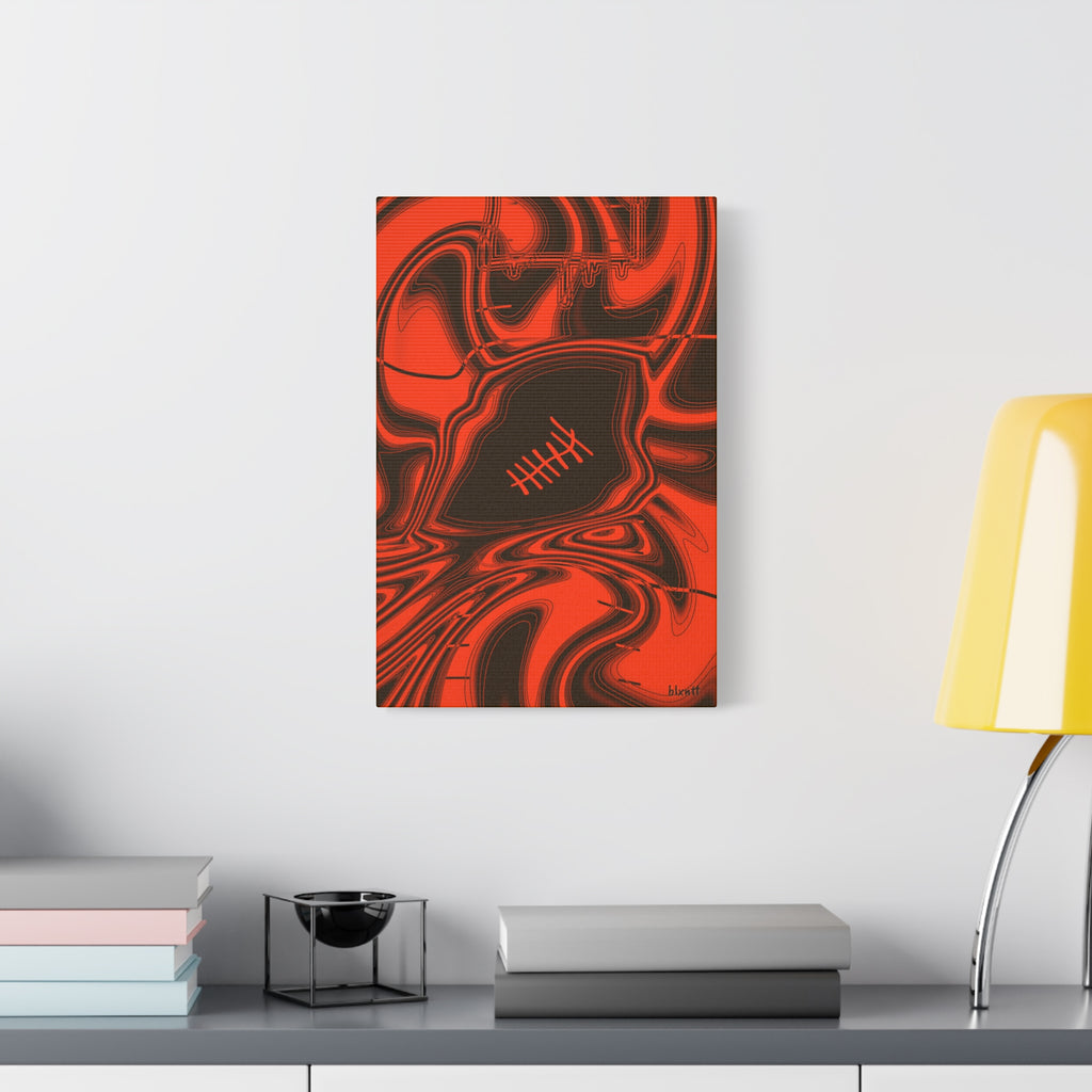 Brown & Orange Trippy Football Canvas