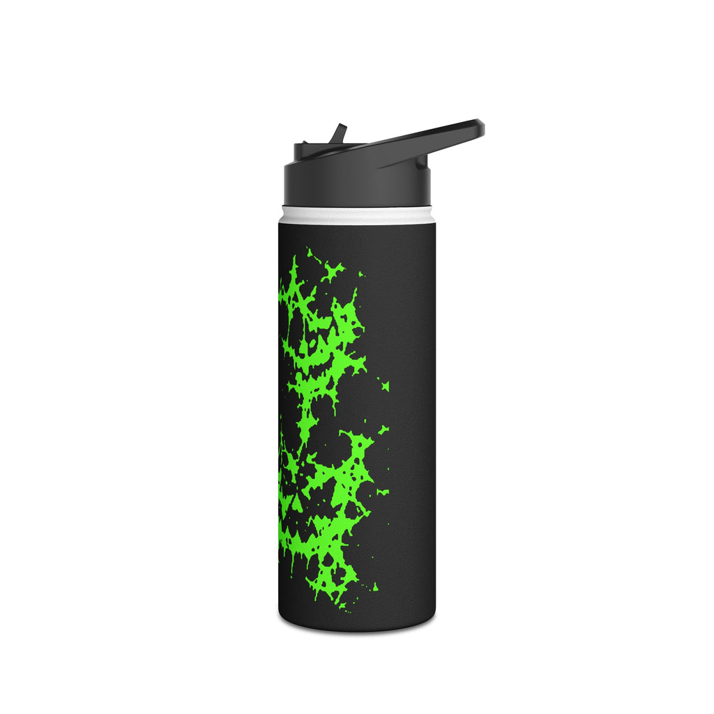 Green Spiderweb Pumpkin Water Bottle