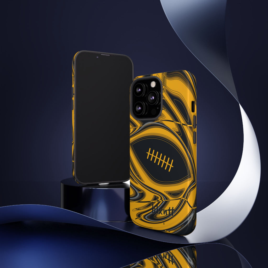 Black & Gold Trippy Football Phone Case