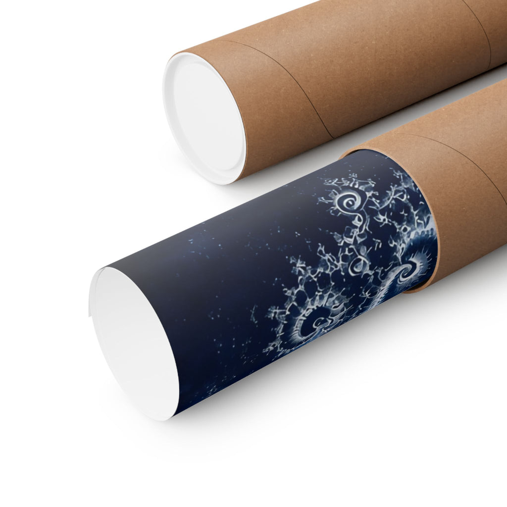 Copper Infinity - Ice Blue & Silver Poster