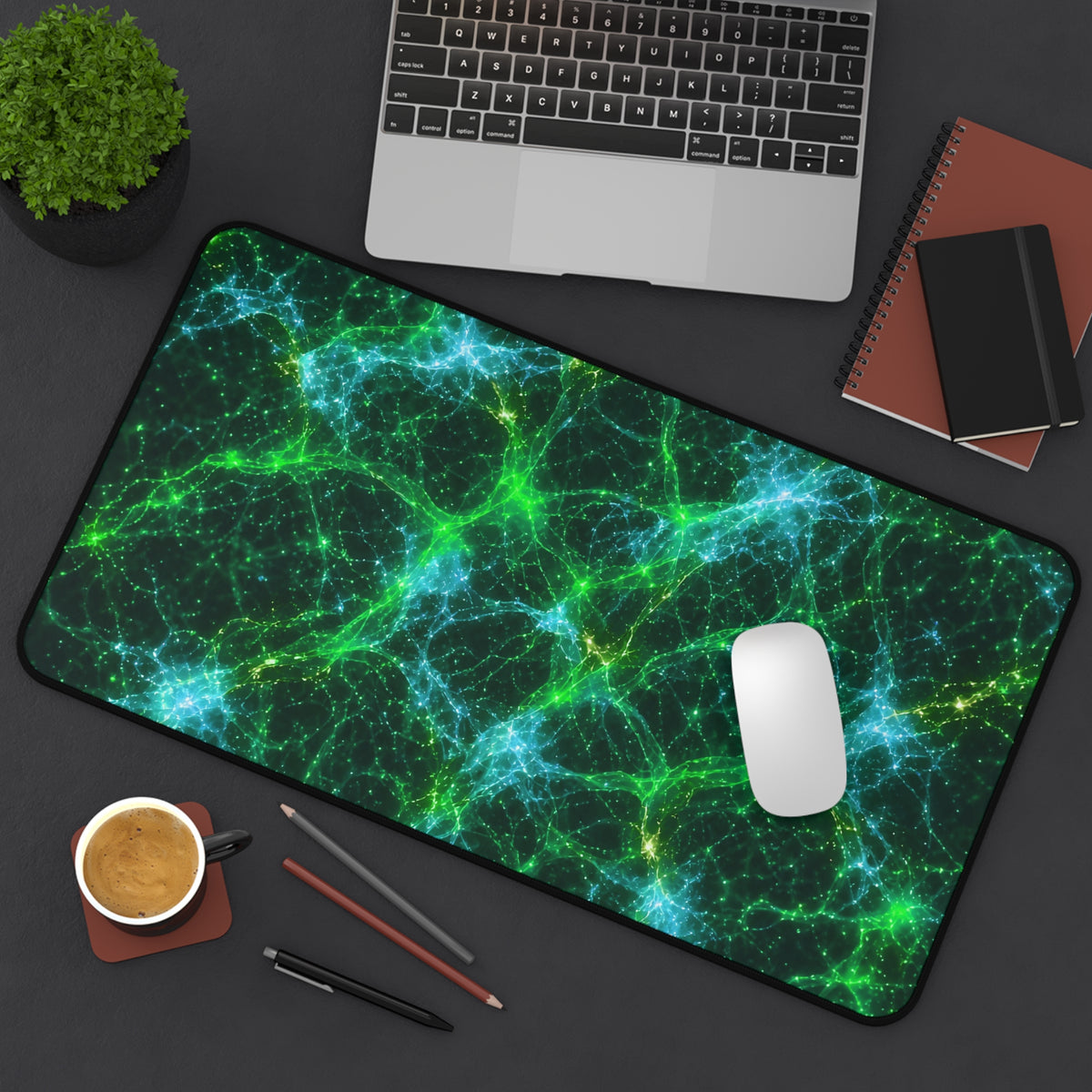 Neon Mycelium - Mermaid Desk Mat