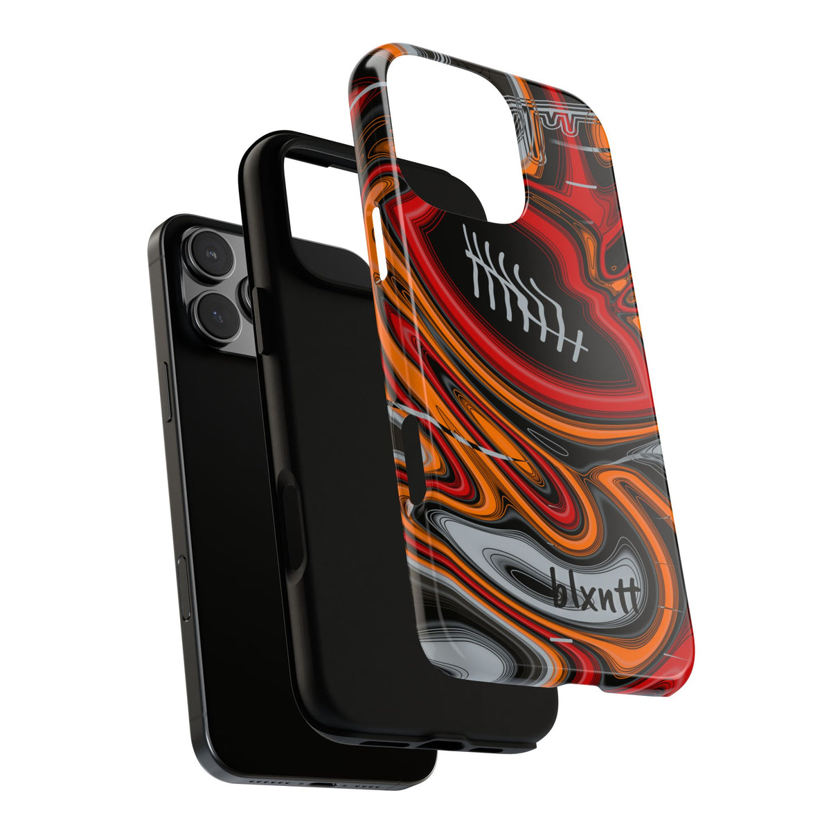 Red, Orange & Pewter Trippy Football Phone Case