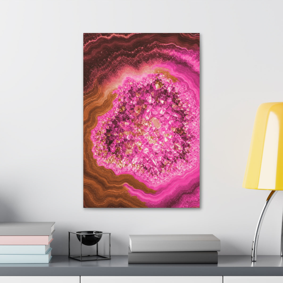 Geode Core - Terracotta Neon Glossy Canvas