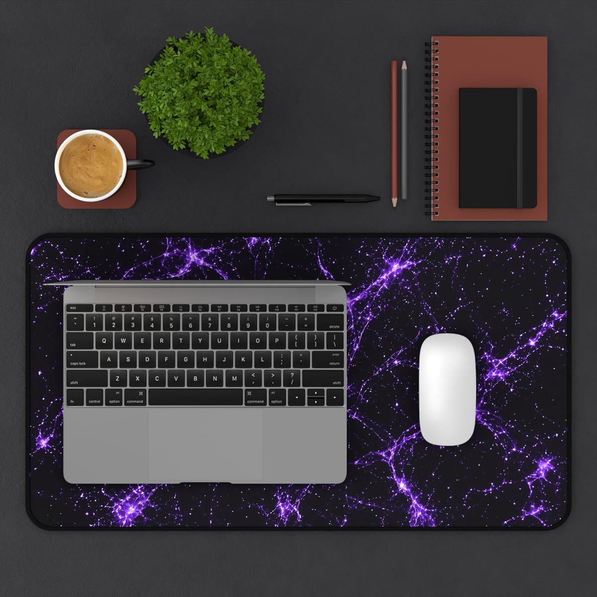 Neon Mycelium - Ultraviolet Desk Mat