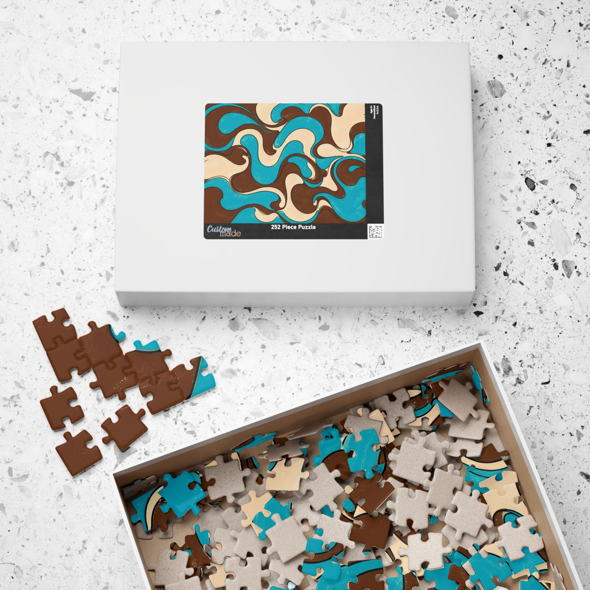 Fillmore Flow - Turquoise & Chocolate Jigsaw Puzzle
