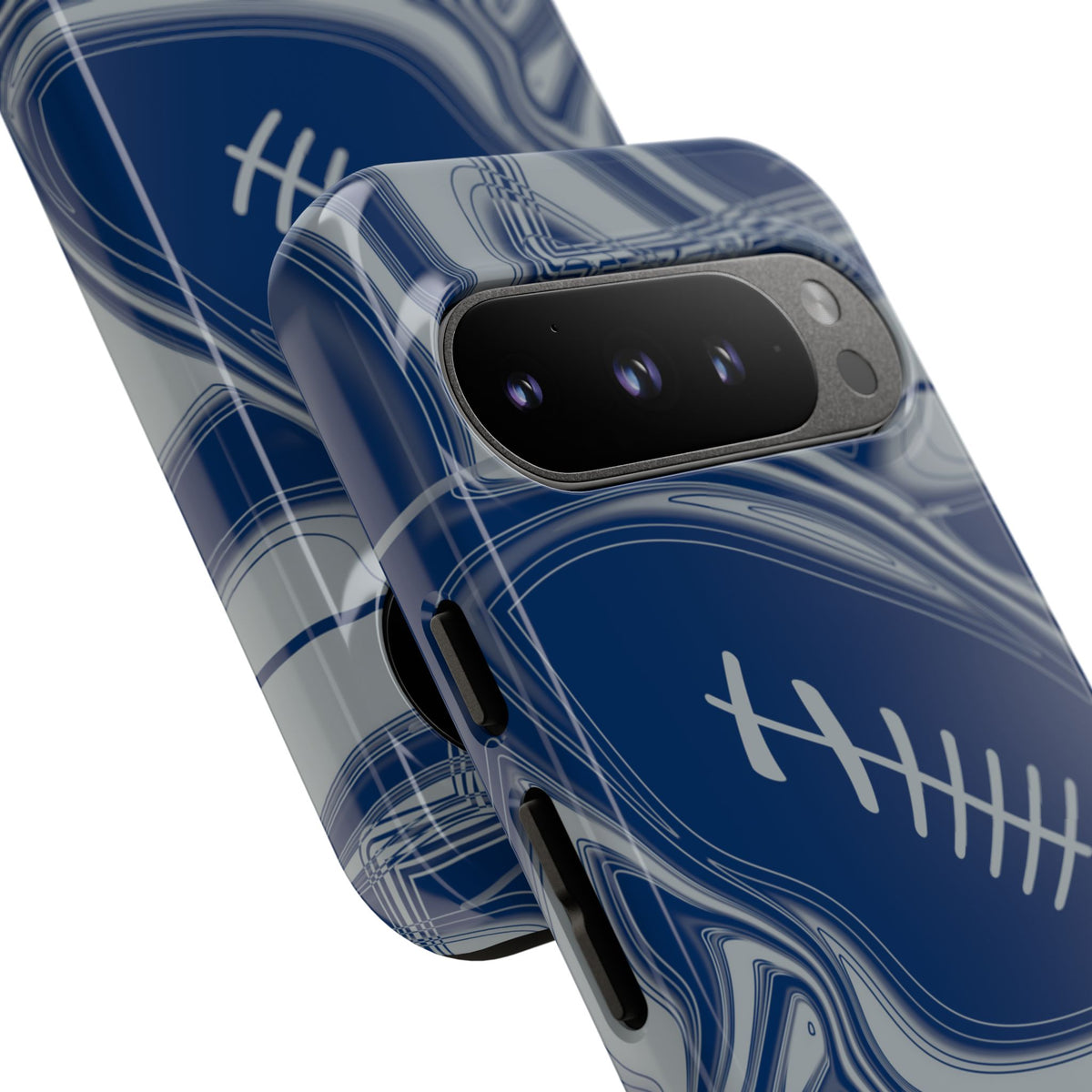 Blue & Gray Trippy Football Phone Case