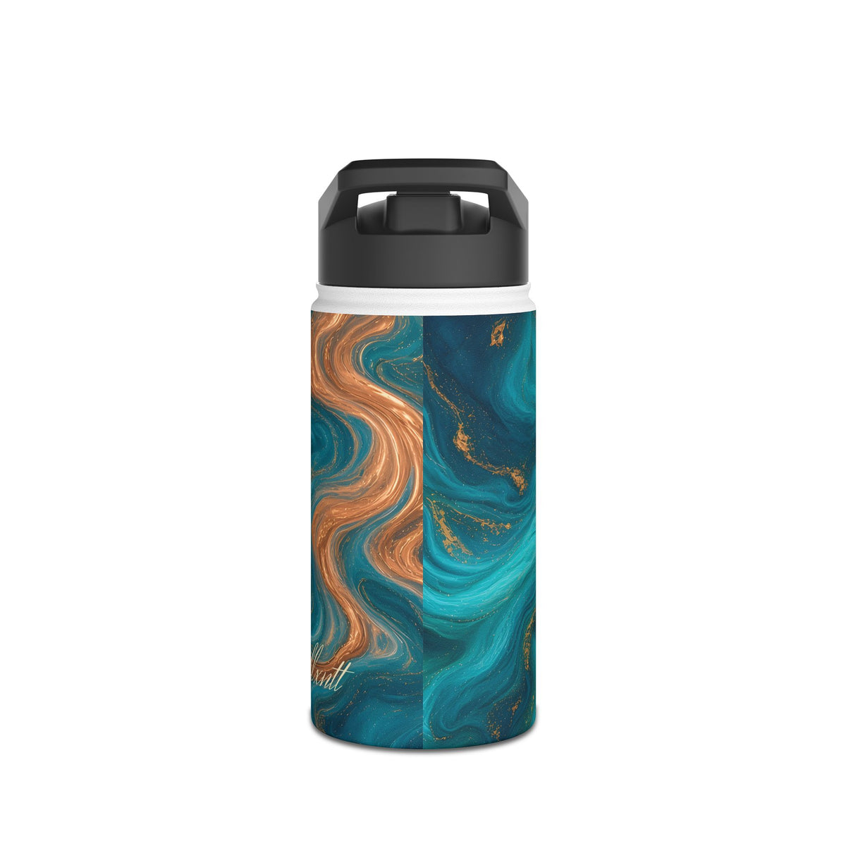 Turquoise & Copper Marble Water Bottle